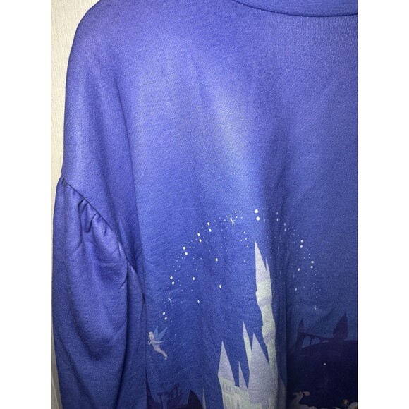 Disney Her Universe Cinderella Blue Top Puffed Sleeves Fleece Lining Size Large - Picture 5 of 6
